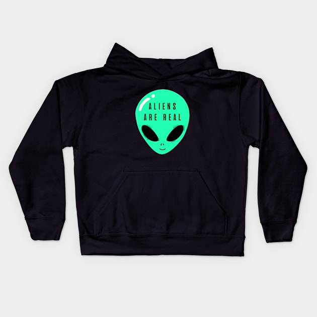 Aliens are real- an extraterrestrial design Kids Hoodie by C-Dogg